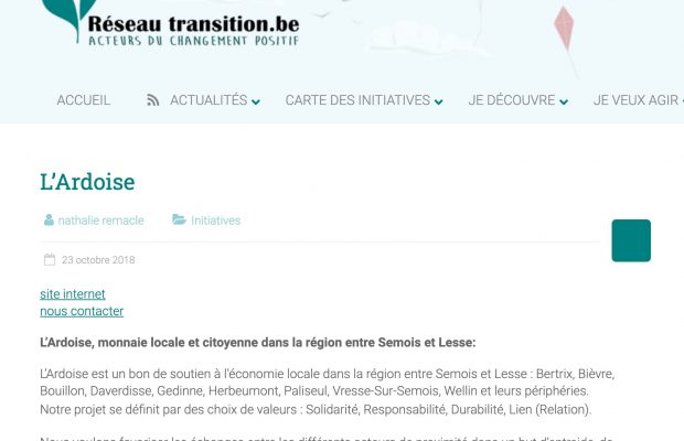 Copie écran de la page internet pour la revue de presse