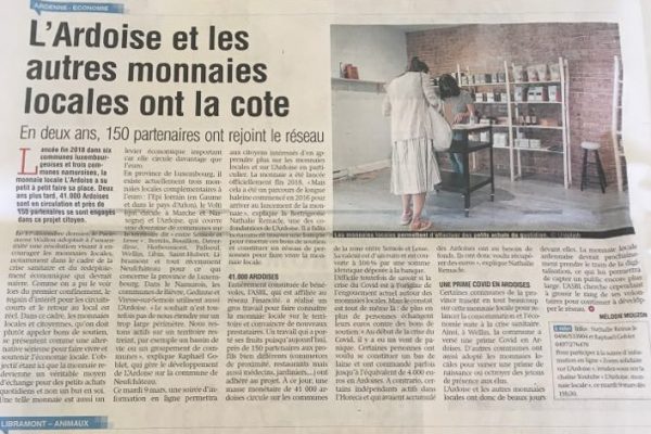 L'Ardoise et les autres monnaies locales ont la cote Scan article de presse